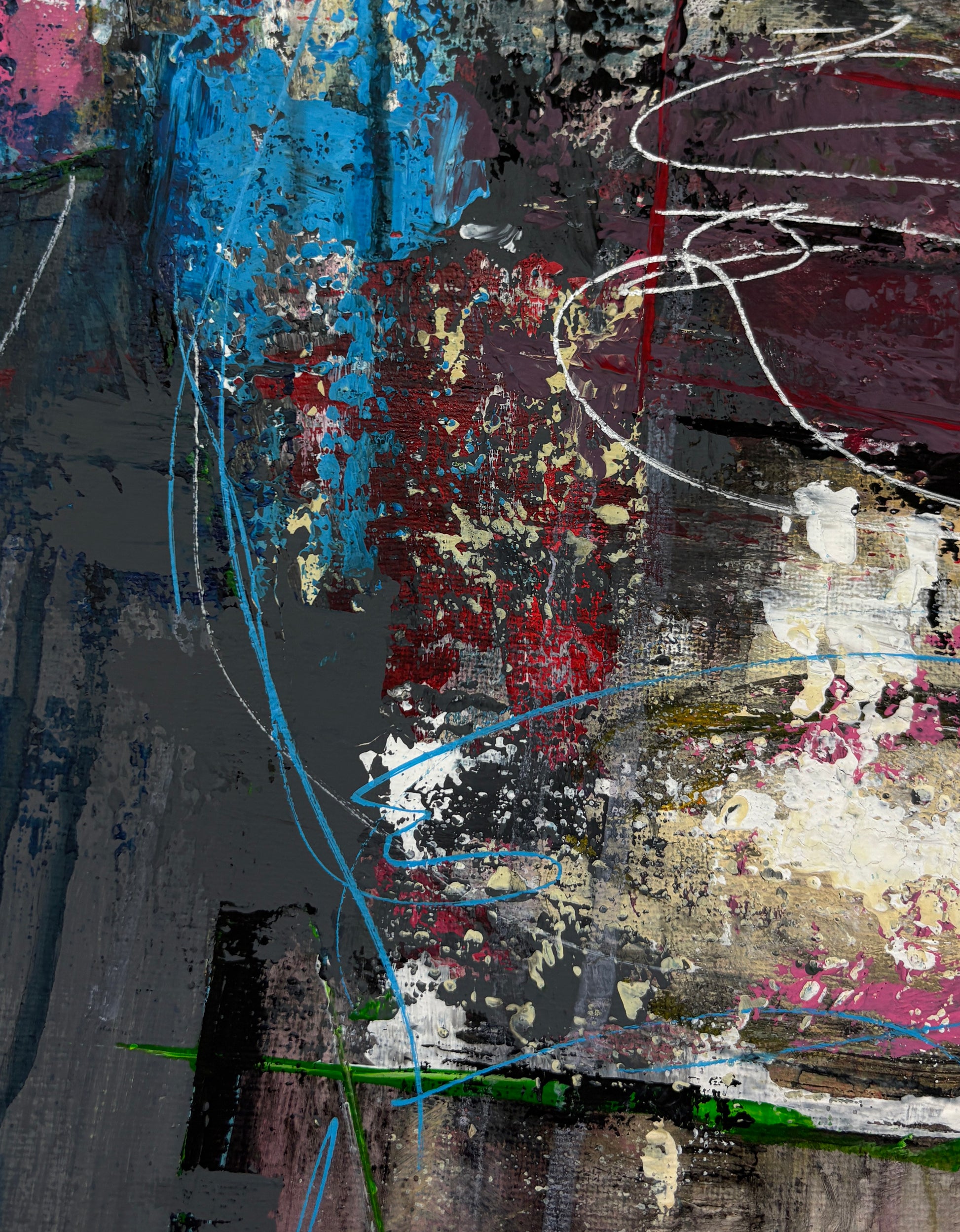 Abstract art with a mix of colors and textures